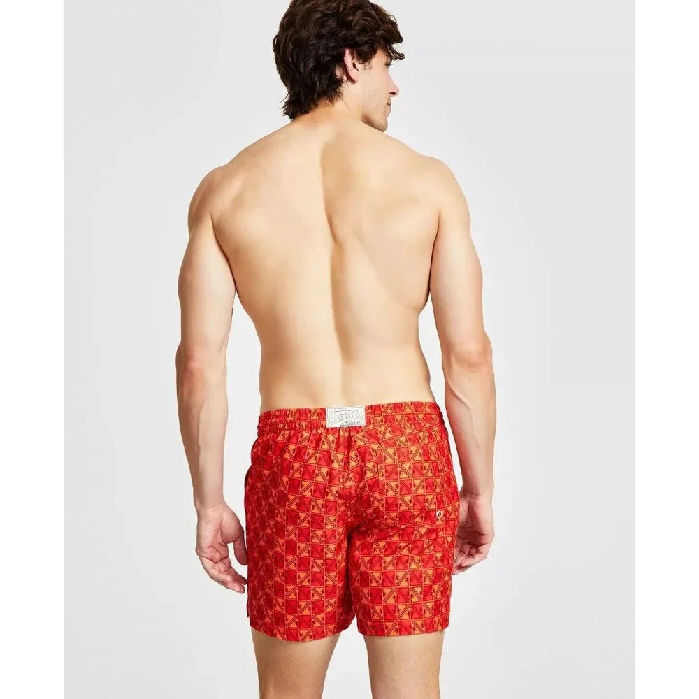 Guess Men's Eco Geo Print Drawstring Swim Shorts Trunks XL New with Tags - Picture 4 of 8